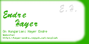 endre hayer business card